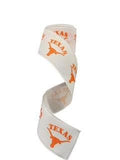 2.5 Inch Wired Texas College Collage Ribbon (10 Yard Roll)