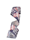 2.5 Inch Wired New York Baseball Sports Team Ribbon (sold in 10 yard roll)