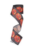 2.5 Inch Wired Chiefs on Fire Football Team Ribbon (sold in 10 yard roll)
