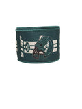 2.5 Inch Wired Jets on Green Sports Team Ribbon (sold in 10 yard roll)
