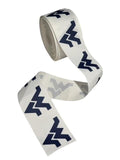West Virginia on White Grosgrain Hair Bow and Craft Ribbon  3 yard increments)
