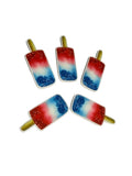 Red White Blue Popsicle Resin Charms – Glossy Craft Embellishments (5cmx2mm)