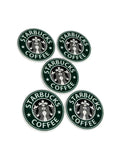5 Quantity 4cm / 40 mm Green Coffee High Glossy Flat Back Resins