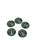 5 Quantity 4cm / 40 mm Green Coffee High Glossy Flat Back Resins