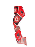 2.5 inch Wired Red and Black College Print Team Ribbon