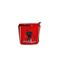 2.5 inch Wired Red and Black College Print Team Ribbon