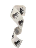 2.5 inch Wired Wofford Terriers on White Team Ribbon