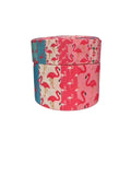 1.5 or 3 Inch Wide Pink Flamingo Collage Printed Grosgrain Cheer Bow Ribbon (sold in 3 yard increments)