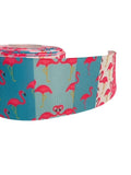 1.5 or 3 Inch Wide Pink Flamingo Collage Printed Grosgrain Cheer Bow Ribbon (sold in 3 yard increments)