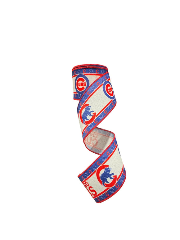 2.5 Inch Wired Chicago Baseball Football Sports Team Ribbon (sold in 10 yard roll)
