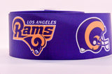3 Inch Wide LA Rams Printed on Grosgrain Cheer Bow Ribbon (sold in 3 yard increments)