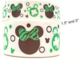 St. Patrick's Day Mickey & Shamrocks Grosgrain Ribbon (3-Yard Increments)