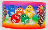 1.5" or 3" Wide My M&M Candy Printed Grosgrain Cheer Bow Ribbon