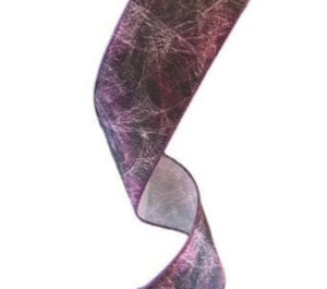 2.5" Wired Halloween Purple Spider Web Ribbon