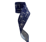 Football Sports Team Ribbon, Blue and White Collage (10 Yard Roll)