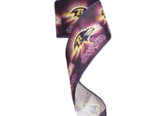 2.5 Inch Wired Ravens Football Sparkle Sports Team Ribbon (sold in 10 yard roll)